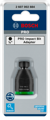Bosch PRO 衝擊鑽頭轉接器 1/2 英吋方形至 1/4 英吋六角。